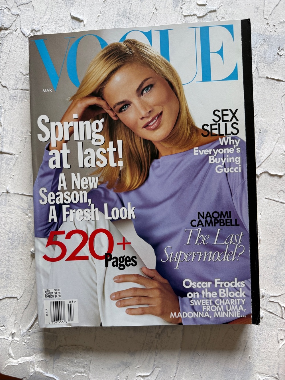Vogue magazine vintage March 1999 Caroline Murphy cover